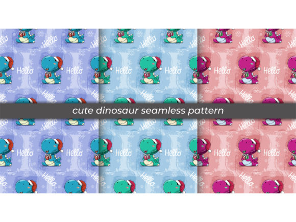 Cartoon Dinosaur with Christmas Hat Illustration Review