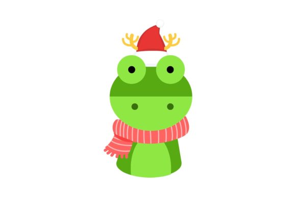 Christmas Animal Characters with Hat Illustrations