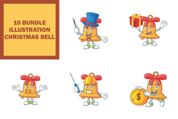Christmas Bell Bundle Illustrations for Festive Branding
