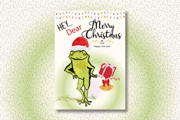 Christmas Card with Funny Frog Illustration Review