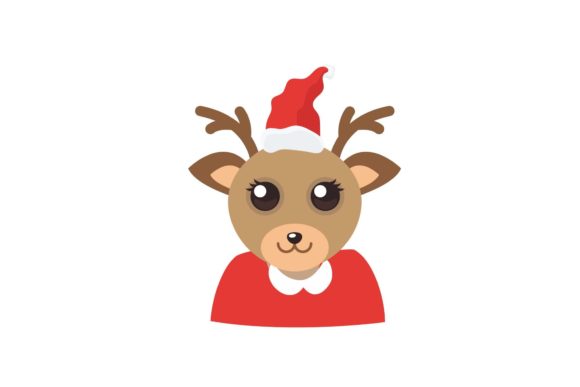 Christmas Face Animal Illustrations for Festive Design Projects