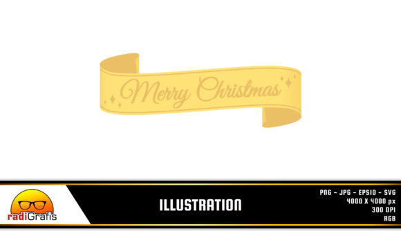 Christmas Label with Ribbon Illustration Review