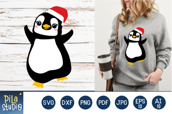 Christmas Penguin PNG, EPS, JPG Review for Embroidery Projects