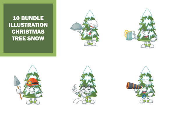 Christmas Tree Snow Bundle Illustrations