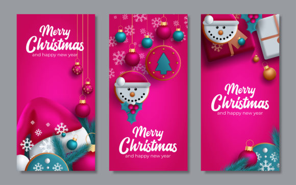 Christmas Vector Poster Design Set for Branding and Illustrations