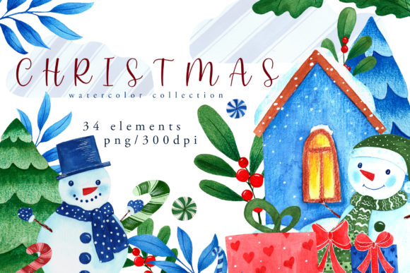 Christmas Watercolor Elements Collection Review