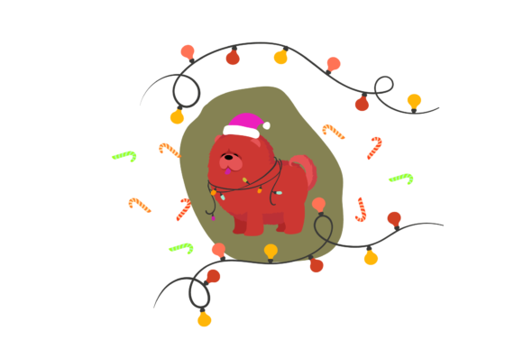 Dog Christmas Santa Hat Illustration Review