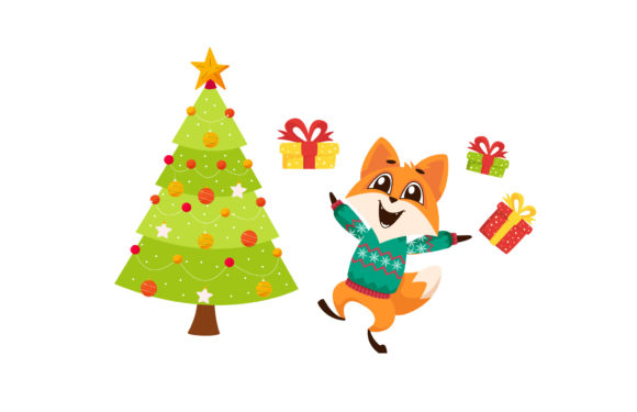 Fox Christmas Illustration Decorative