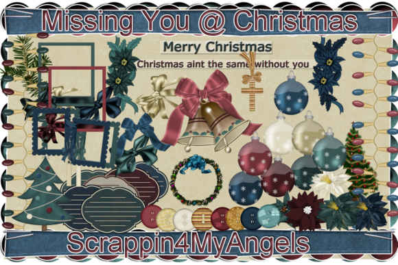 Missing You at Christmas Scrapkit for Illustrations