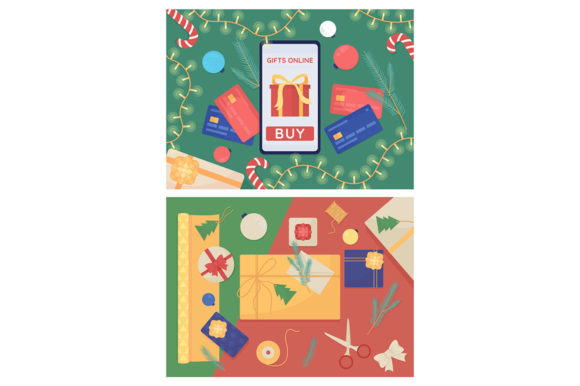 Preparing Gifts for Christmas Illustrations