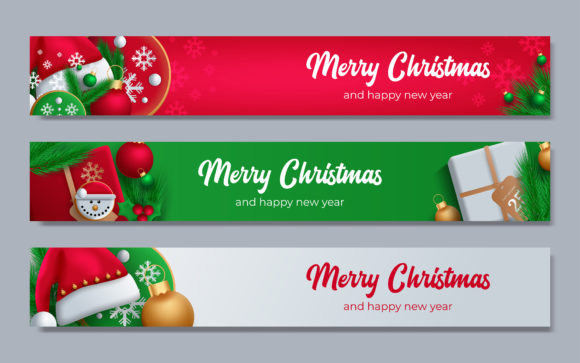 Promotion Poster with Christmas Balls Illustrations