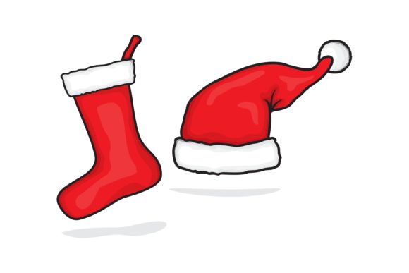 Red Santa Hat and Christmas Stock Illustrations