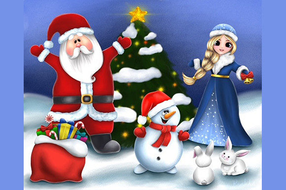 Set of Christmas Illustrations for Digital Product Creators