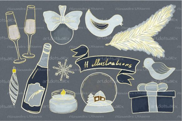 Set Pictures Happy Christmas Illustrations for Festive Content