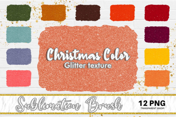 Sublimation Brush Christmas Glitter Illustrations