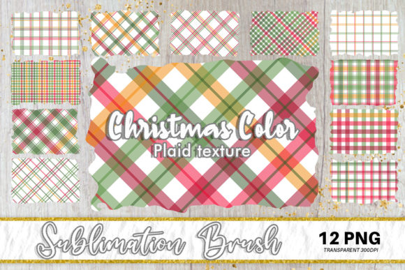 Sublimation Brush Christmas Plaid Illustrations